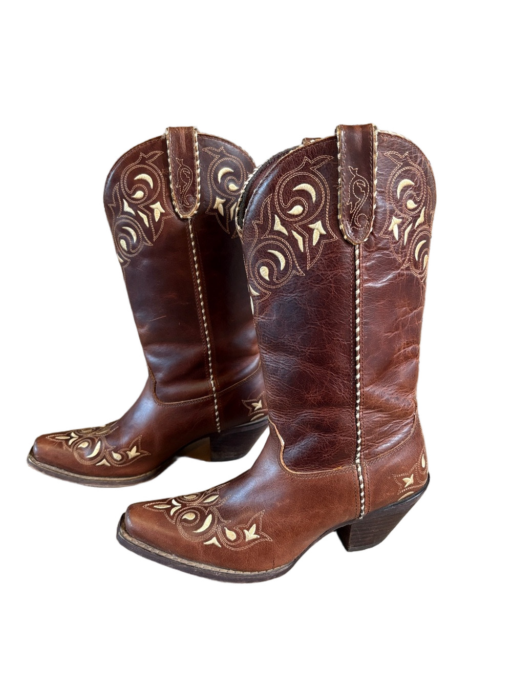 Durango sz 7 brown heeled western cowgirl rodeo boots